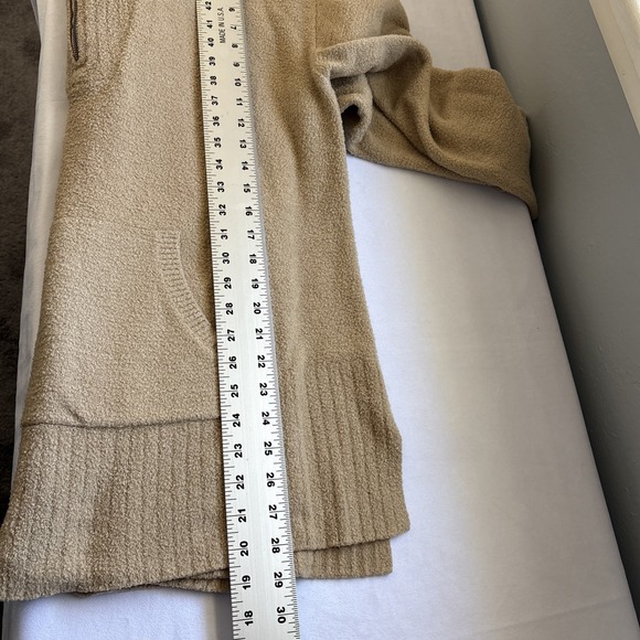 BAREFOOT DREAMS Womens XL Beige Cozychic Lite Half Zip Pullover Sweater - Picture 6 of 6